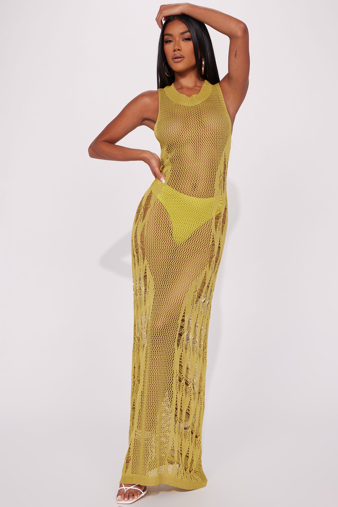 Olivia Crochet Maxi Dress Yellow