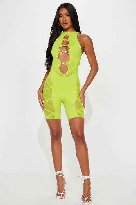 Covergirl Seamless Romper Lime