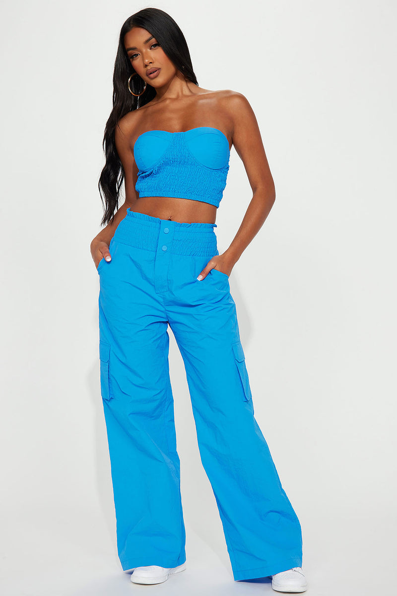 Cool Enough For You Windbreaker Pant Set - Blue | Fashion Nova ...