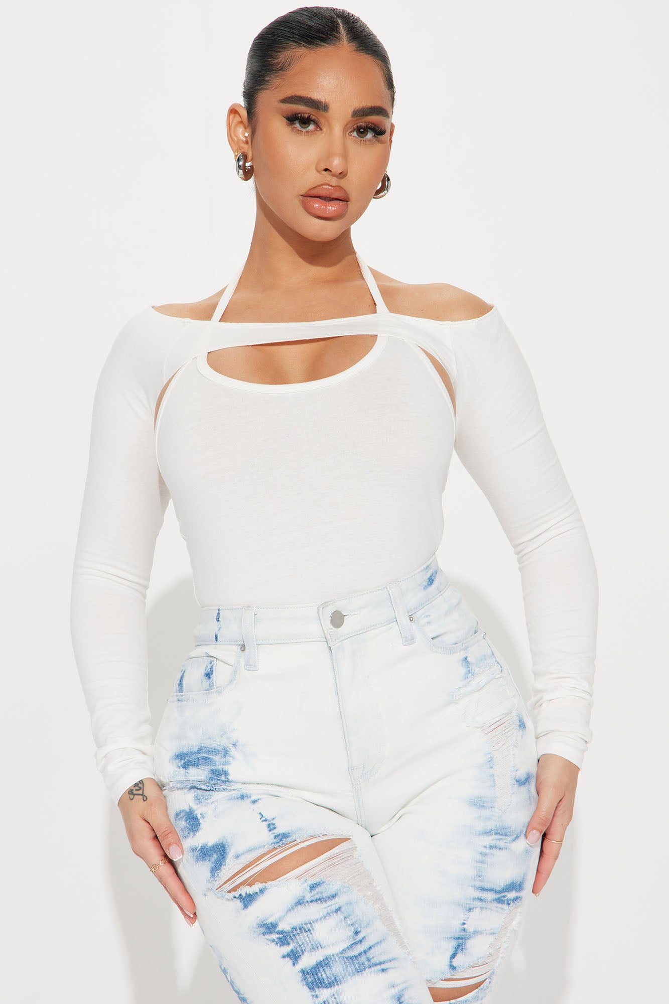 Fashion nova white online off the shoulder top