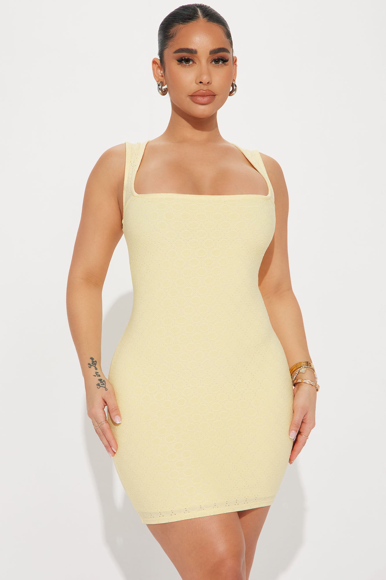 Yellow mini shop dress fashion nova