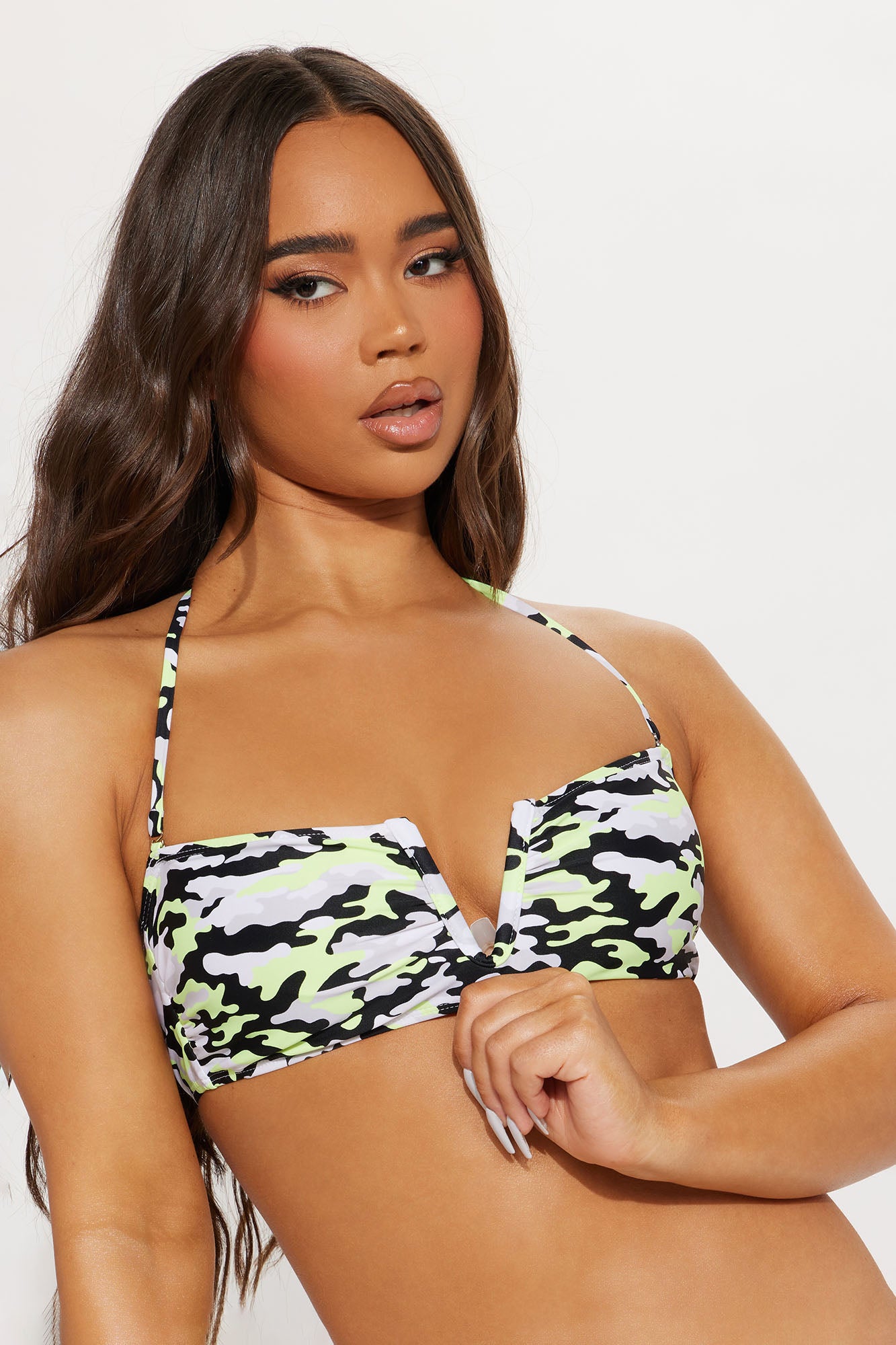Meet Me In Oahu Bandeau Bikini Top Green combo Fashion Nova