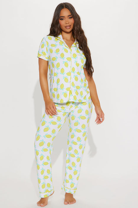 Lemon Drop Dream PJ Pant Set Yellow Fashion Nova Lingerie