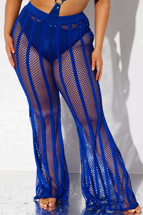 Fishnet swim cover up pants sales