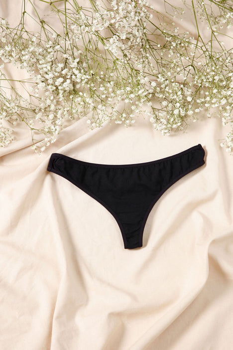 Perfect Fit Cotton Thong Panty - Black, Fashion Nova, Lingerie & Sleepwear