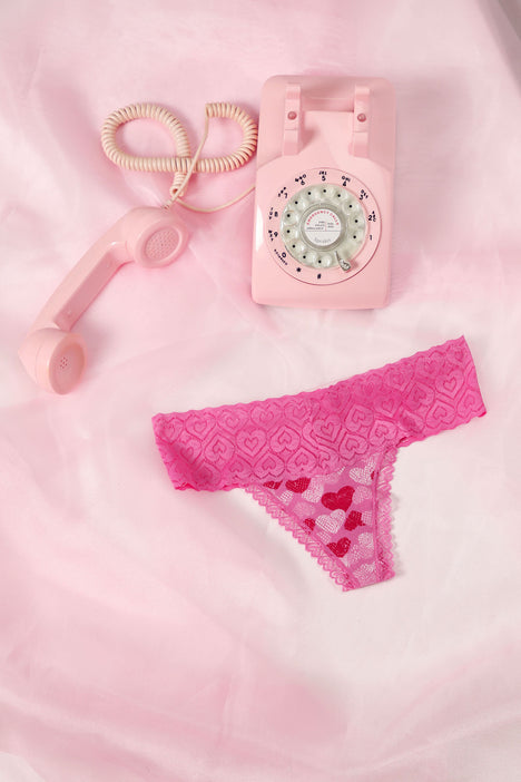 Like Magic Lace Thong Panty - Hot Pink