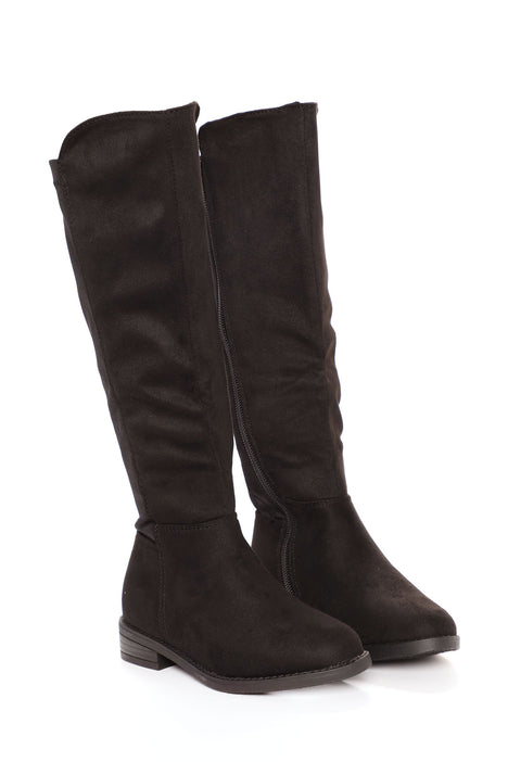 Tall flat outlet black boots