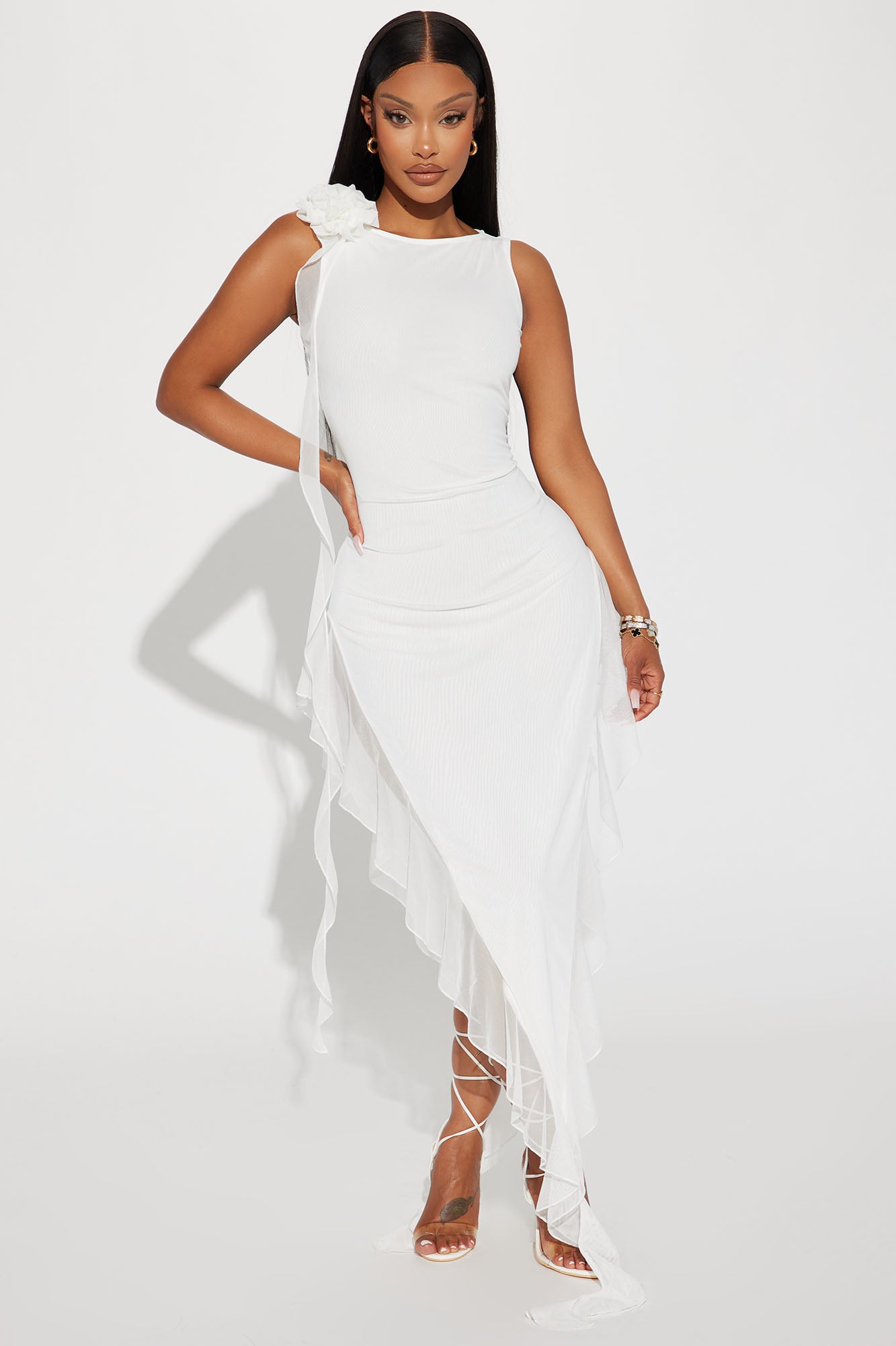 White mesh maxi dress Clearance