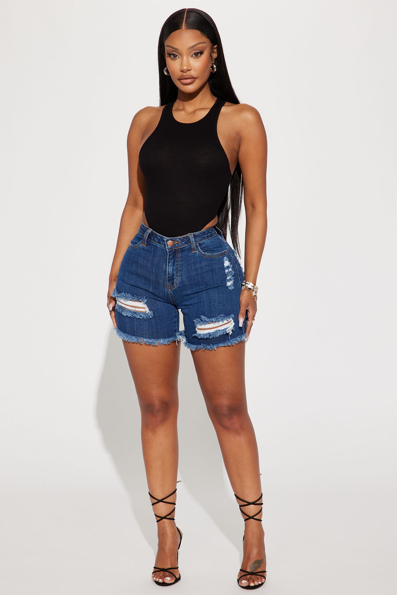 Fashion nova shorts with shop rips in the back