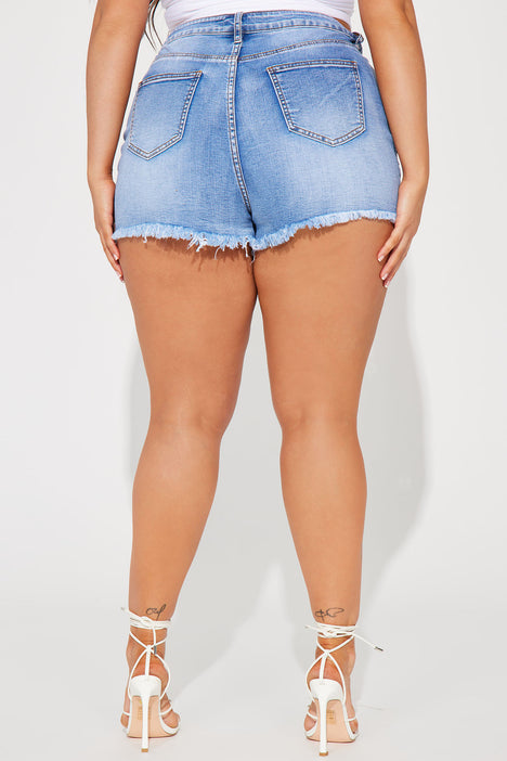 Cut up store jeans shorts