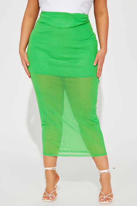 Green maxi skirt 60 hot sale