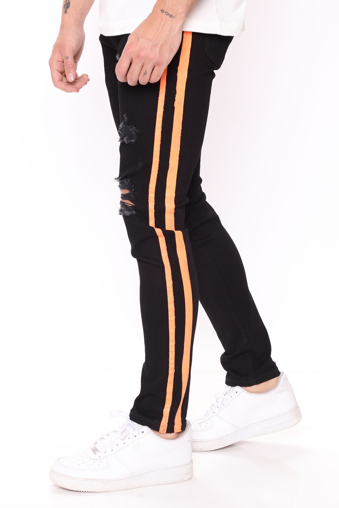 Jeans with hotsell orange stripe