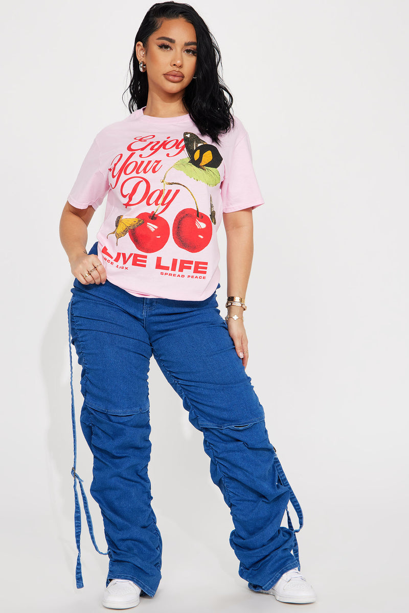 Live Life Graphic Tshirt - Pink | Fashion Nova, Screens Tops and ...