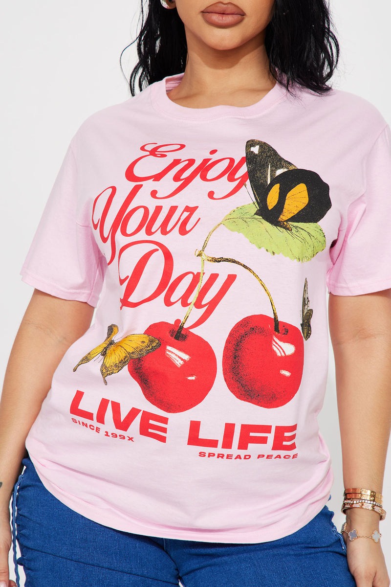Live Life Graphic Tshirt - Pink | Fashion Nova, Screens Tops and ...