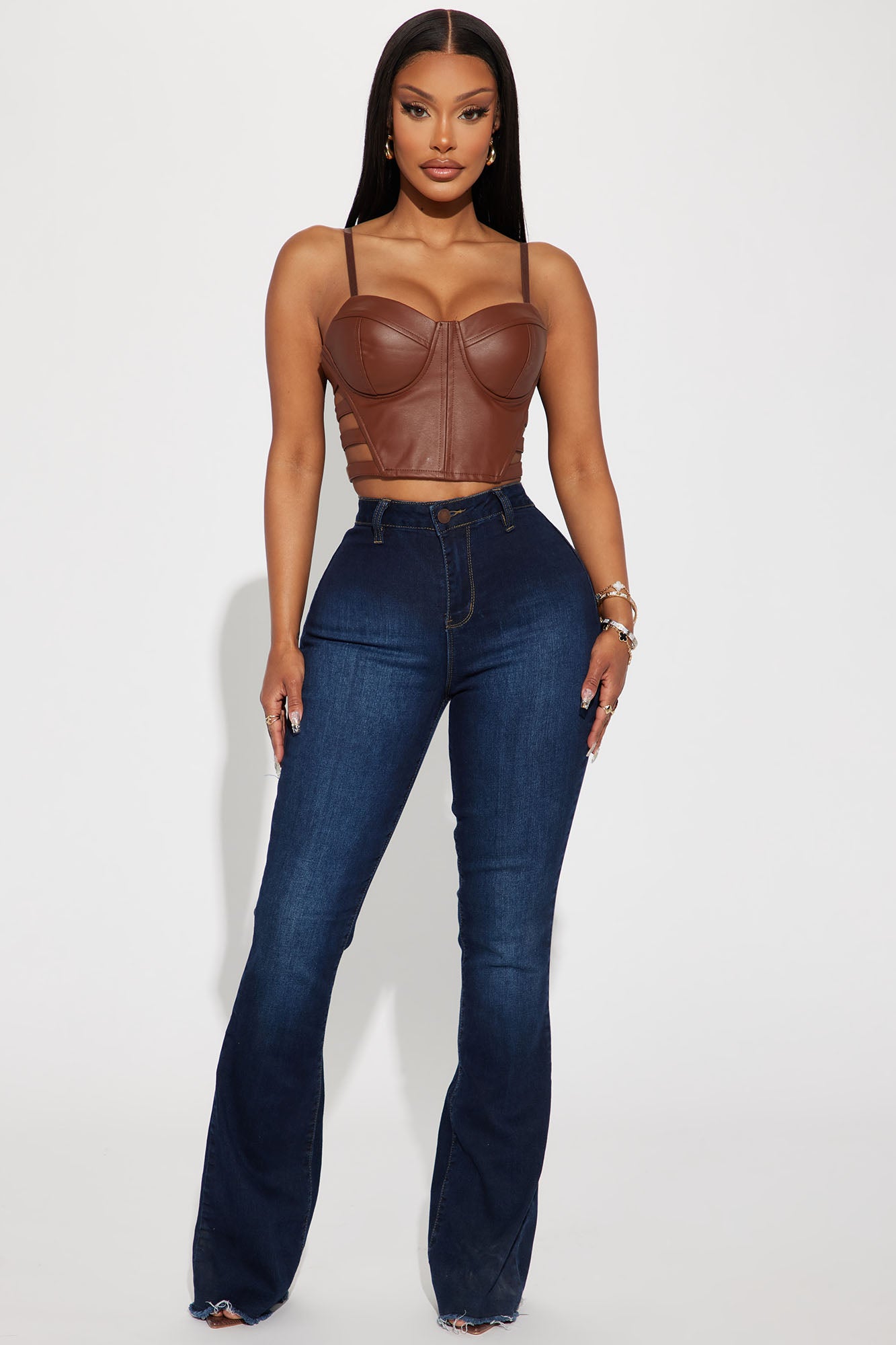 Valentina High Rise Flare Jeans - Dark Denim