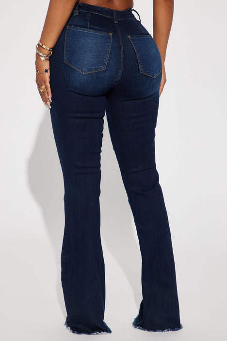 Flared denim jeans