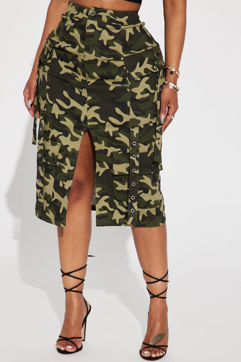 Weekend Vibes Cargo Midi Skirt - Camouflage | Fashion Nova, Skirts ...