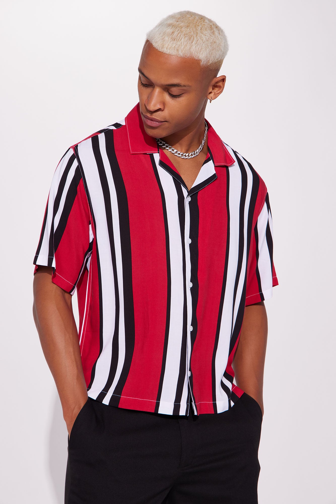 Red dress shirt short sleeve discount