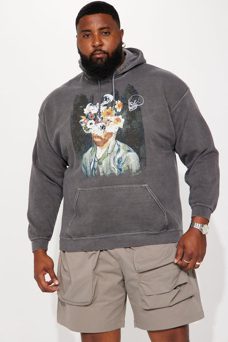 Grey embroidered best sale hoodie