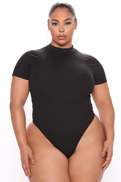 Basic Mock Neck Bodysuit Black Fashion Nova Basic Tops