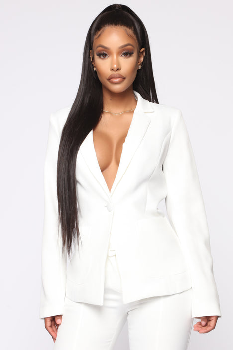 White work blazer online
