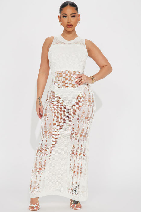 White crochet top maxi on sale dress