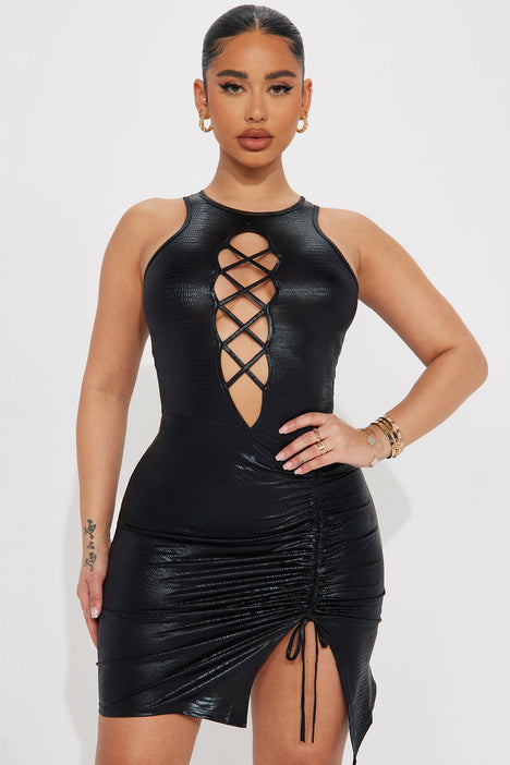 Club vixen 2025 lace up dress