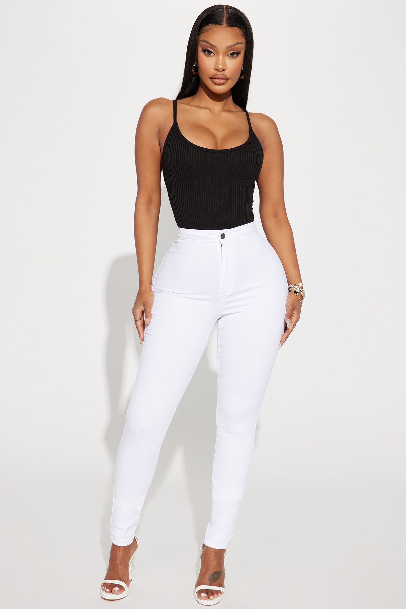 Super High Waist Denim Skinnies - White, Fashion Nova, Jeans