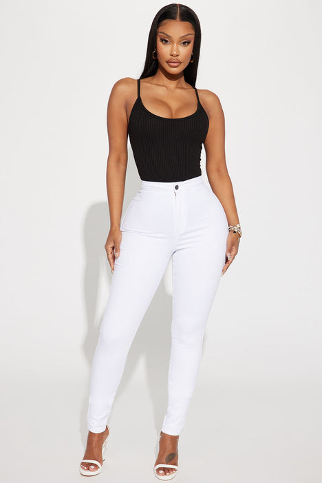 Super High Waist Denim Skinnies White Fashion Nova Jeans