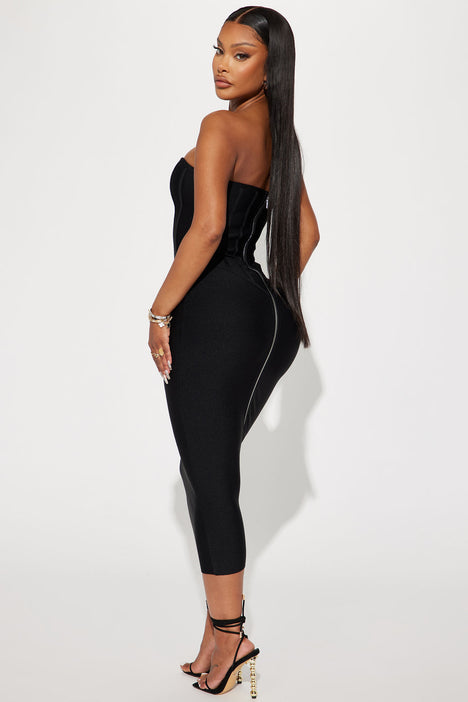 Black midi dress fashion nova sale