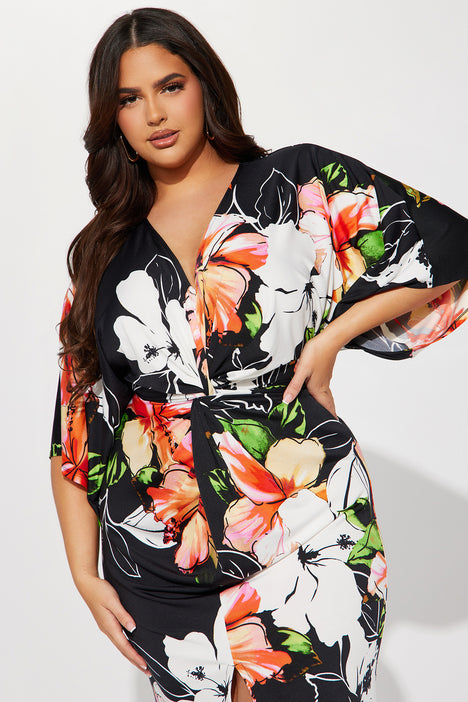 Heather Floral Maxi Dress Black combo Fashion Nova Dresses