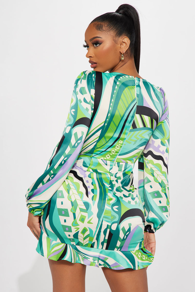 Florence Springs Ruffle Mini Dress - Green/combo | Fashion Nova ...