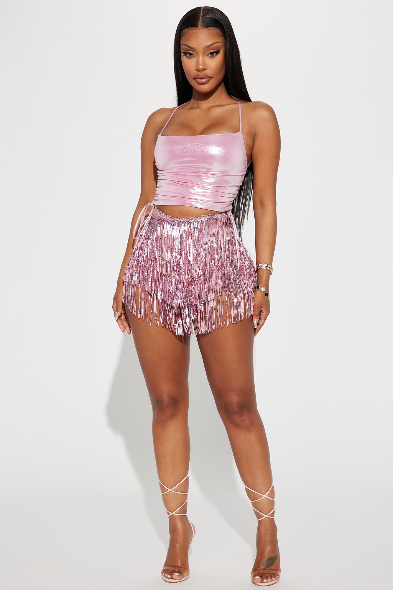 Pink shop glitter shorts