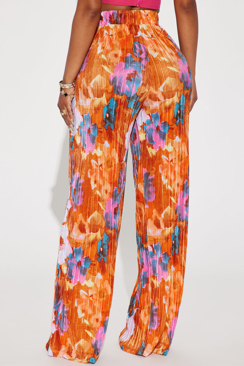Pure Bliss Printed Plisse Pant Multi Color Fashion Nova, Pants
