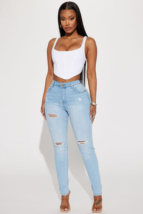 Fashion nova low rise jeans top