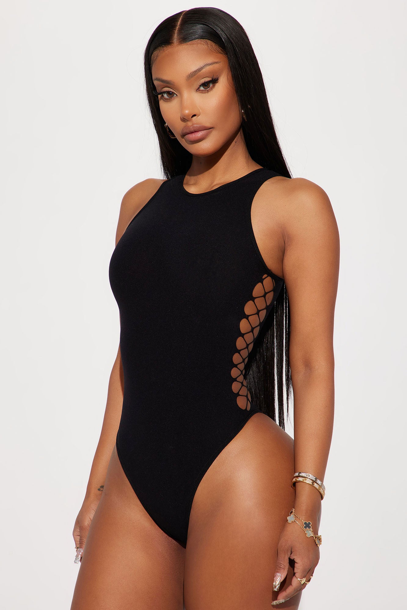 Focus On Me Seamless Bodysuit Black
