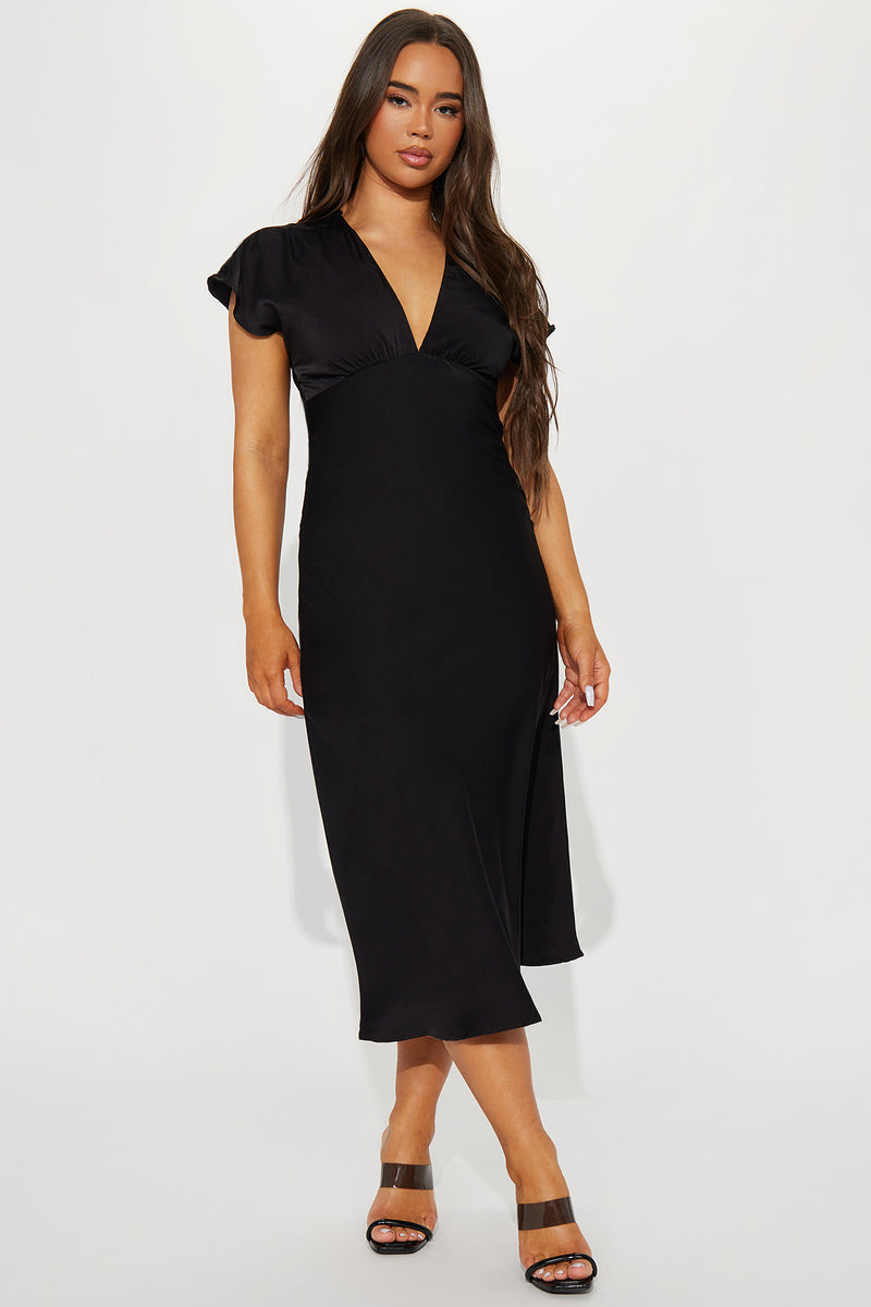 Rhea Satin Maxi Dress - Black | Fashion Nova, Dresses | Fashion Nova