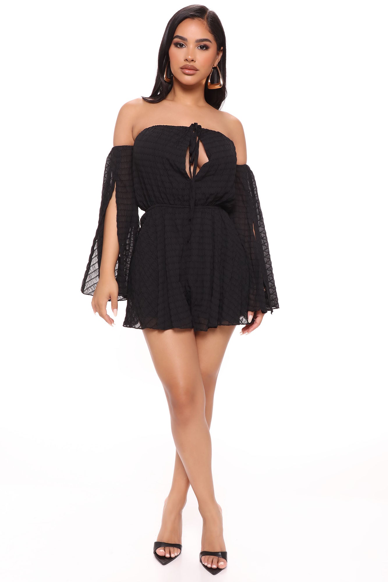 Cool Off Chiffon Romper Black Fashion Nova Rompers Fashion Nova