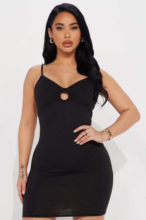 O Ring Cami Mini Dress Black