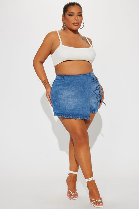 Plus size jean skort store