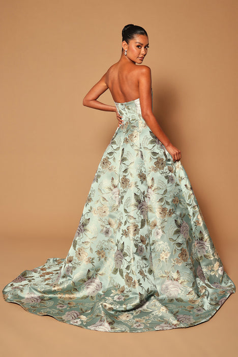 Embroidered ball gown clearance