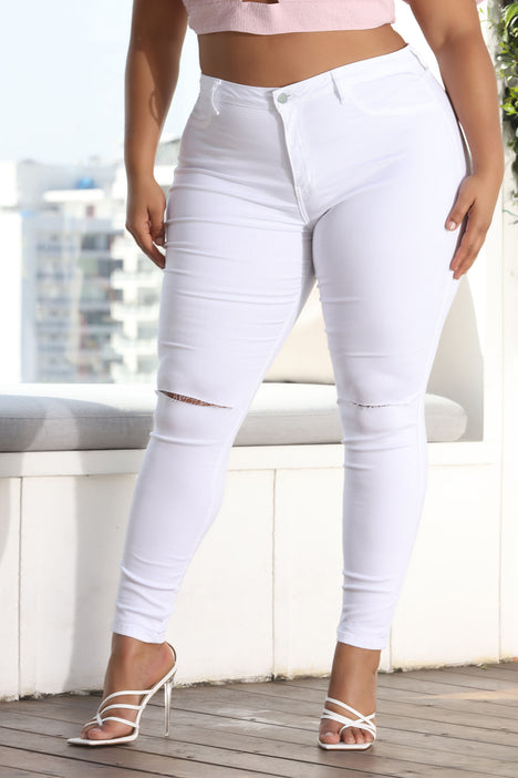 Fashion Nova Canopy Jeans White Size 5