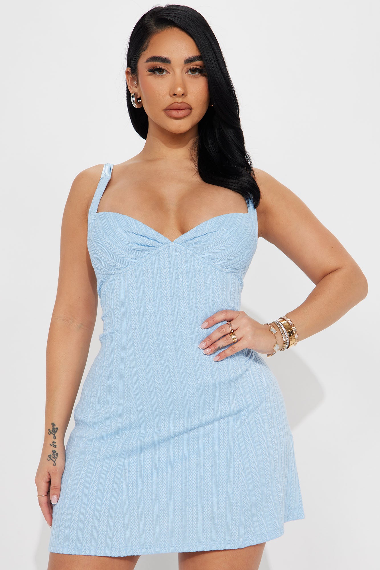 Baby blue shop dress fashion nova