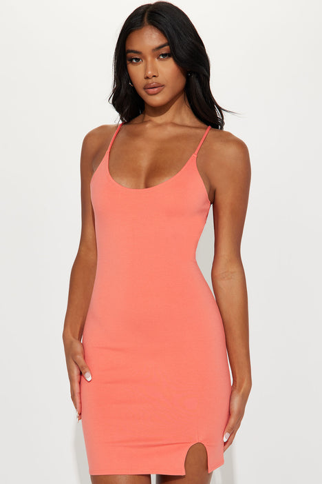 Coral shop tight dress