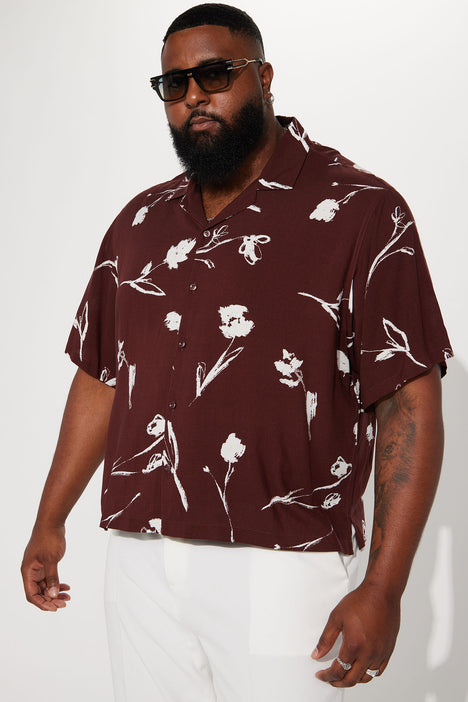 Burgundy short sleeve shirt shop