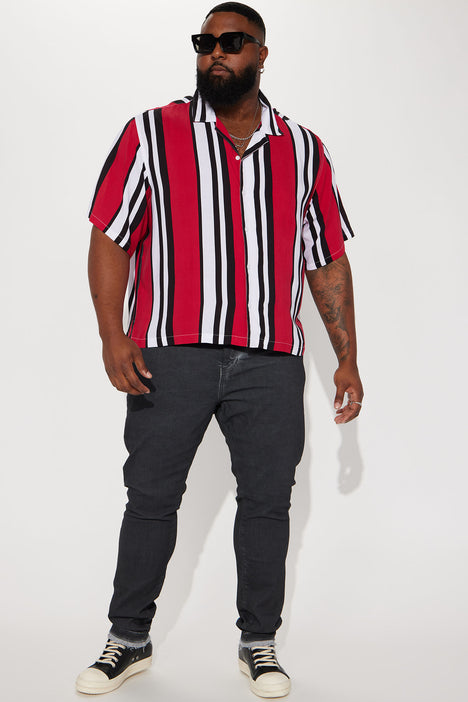 Mens red short sleeve discount dress shirt