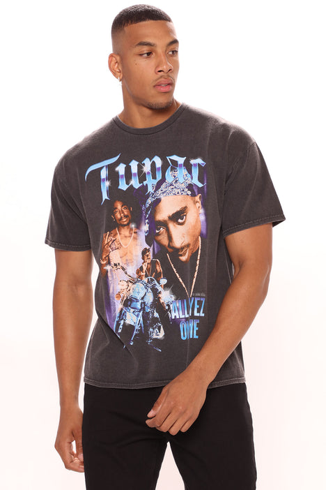 Tupac Old School Short Sleeve Tee Black Fashion Nova Mens