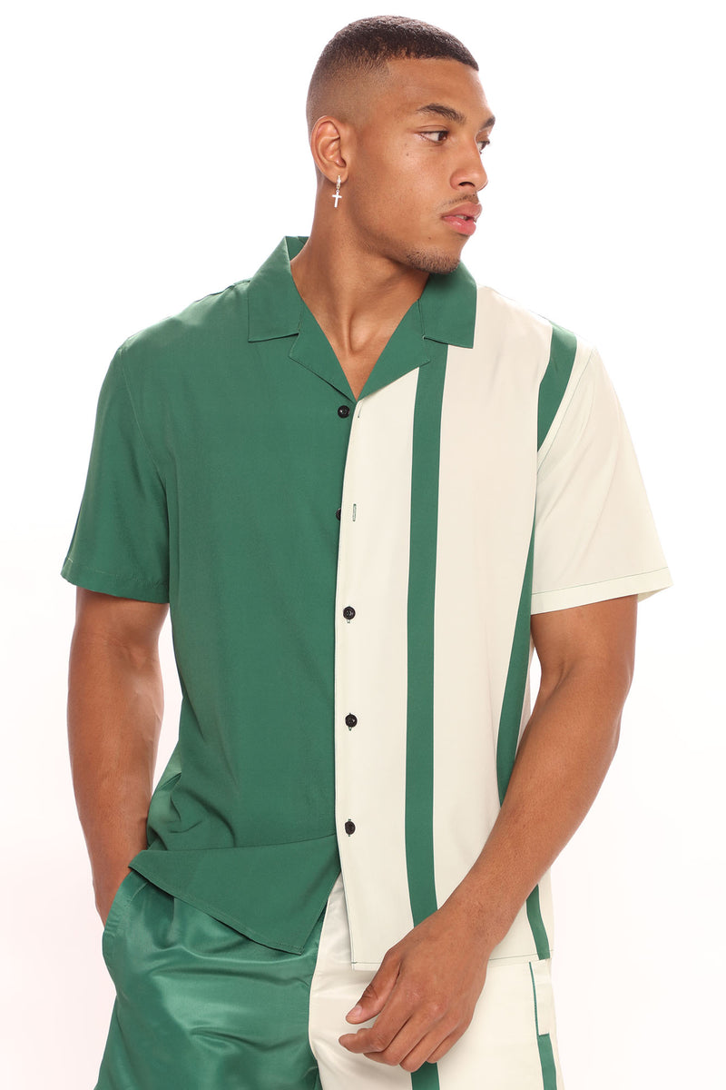 Tennis Club Short Sleeve Button Up Shirt - Green | Fashion Nova, Mens ...