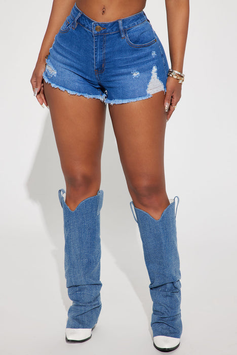 High waisted denim shorts fashion clearance nova