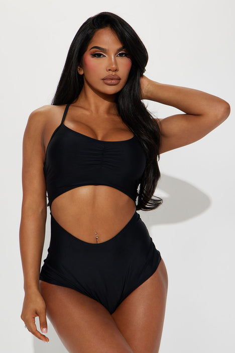 Anya Cut Out 1 Piece Swimsuit Black Fashion Nova Swimwear